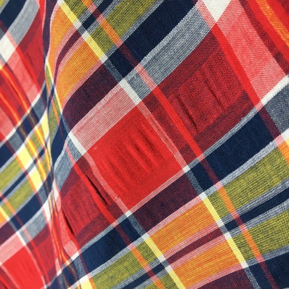 Vintage 60s 70s Plaid Maxi Skirt, Red Blue Plaid A Line Skirt, Hippie Academia - Picture 5 of 14